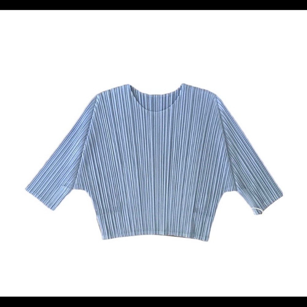 issey miyake pleats please cropped shirt